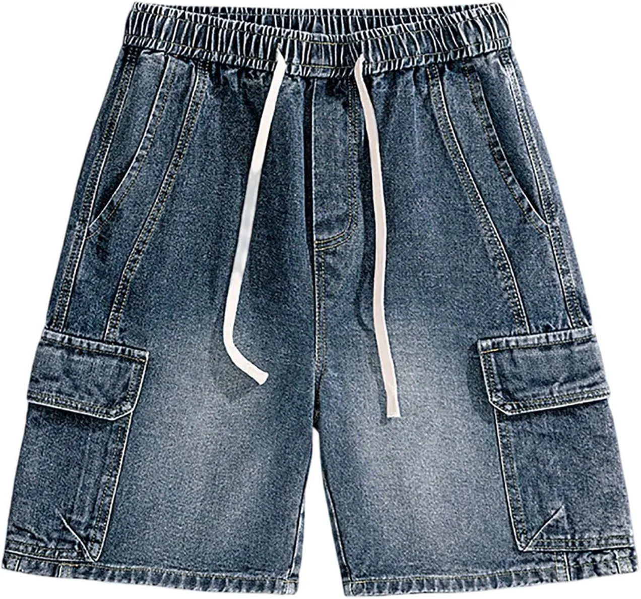 Mens Baggy Denim Jorts Y2K Loose Hip Hop Jean Shorts Casual Summer Long Jeans Streetwear