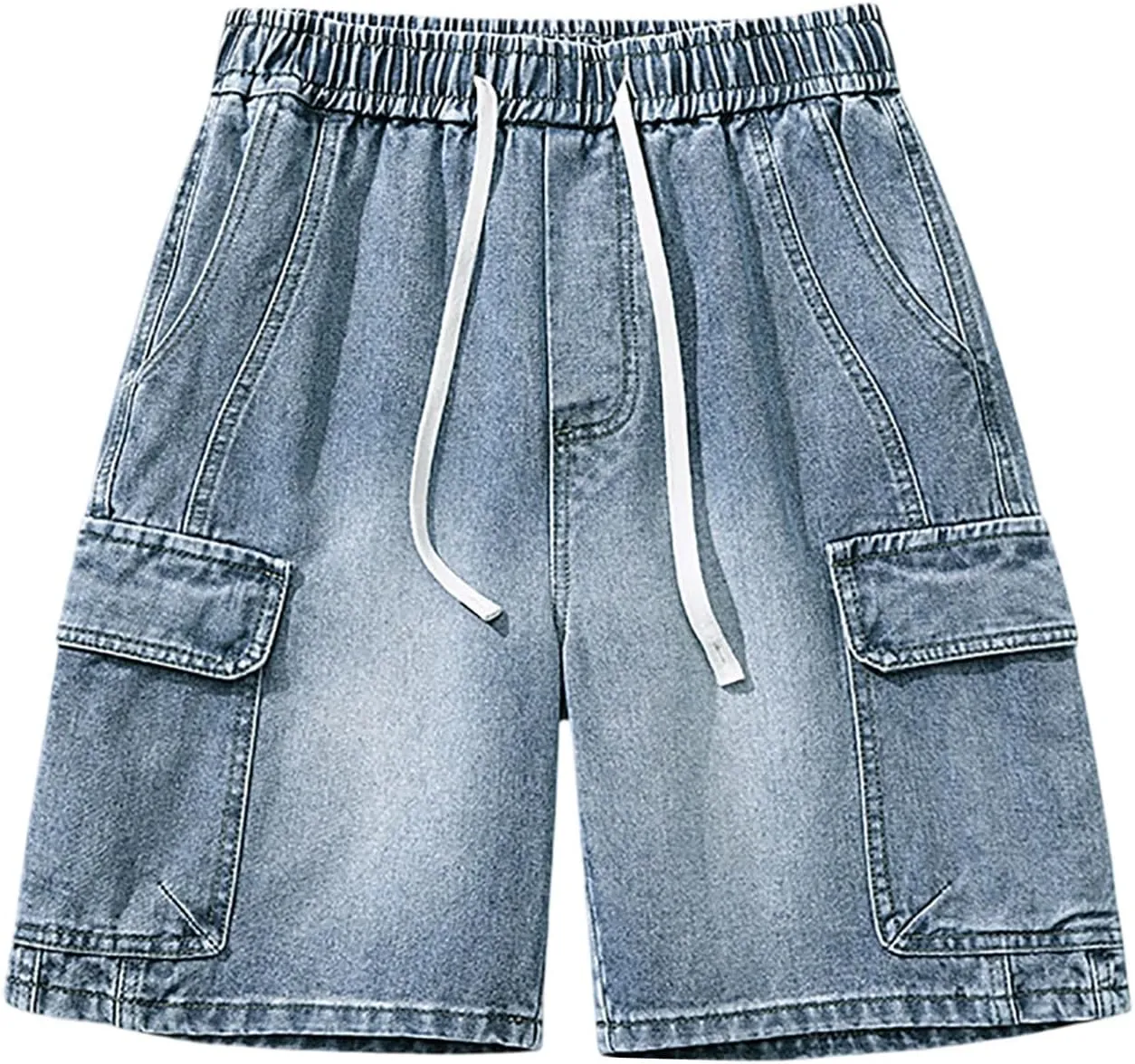 Mens Baggy Denim Jorts Y2K Loose Hip Hop Jean Shorts Casual Summer Long Jeans Streetwear