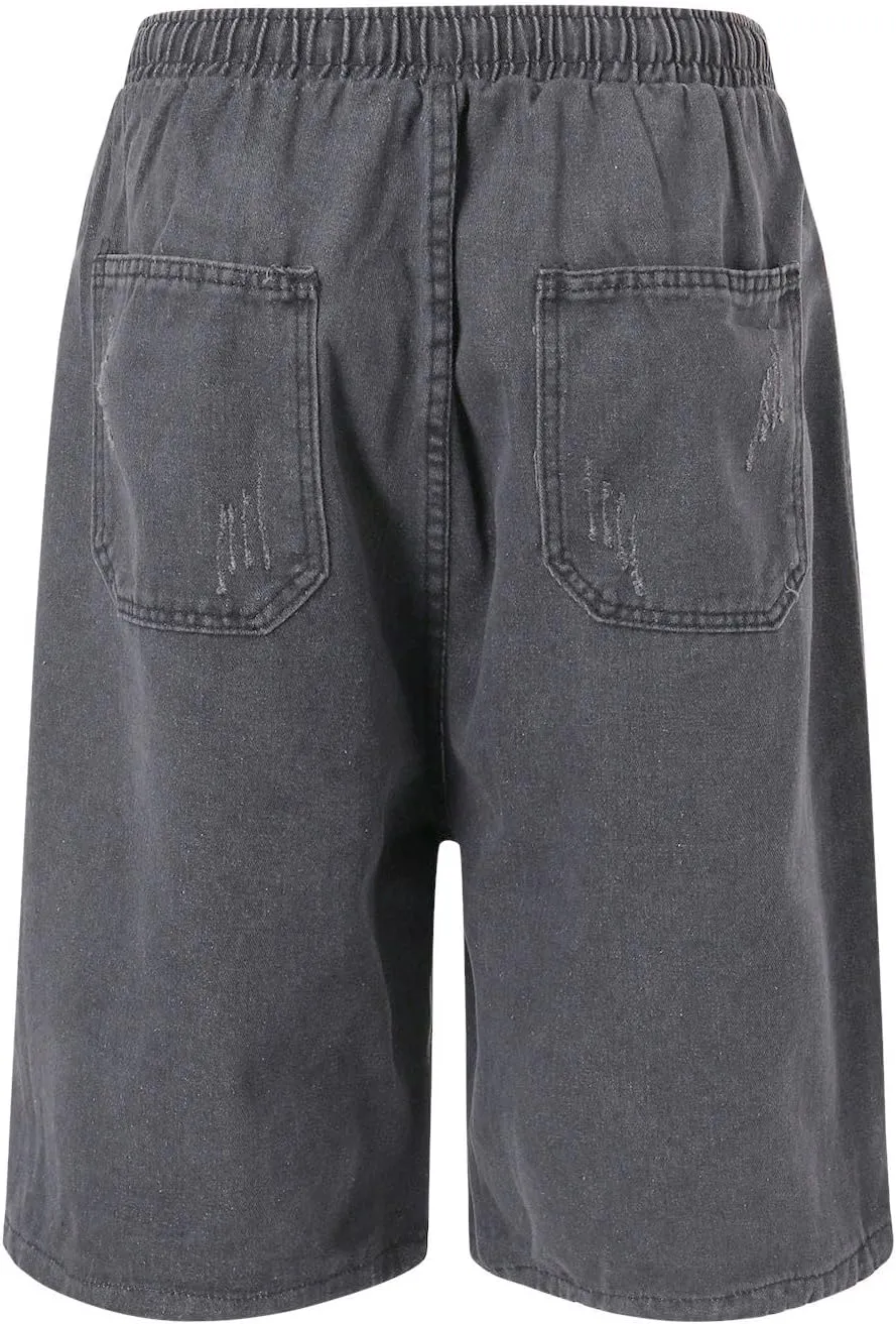 Men's Baggy Jean Shorts Loose Fit Mid Denim Shorts Summer Casual Aesthetic Pants Trendy Outfits