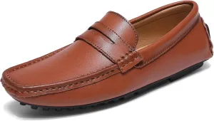 Men's Flat Penny Loafer Leather Slip on Dress Driving Moccasins Casual Shoes