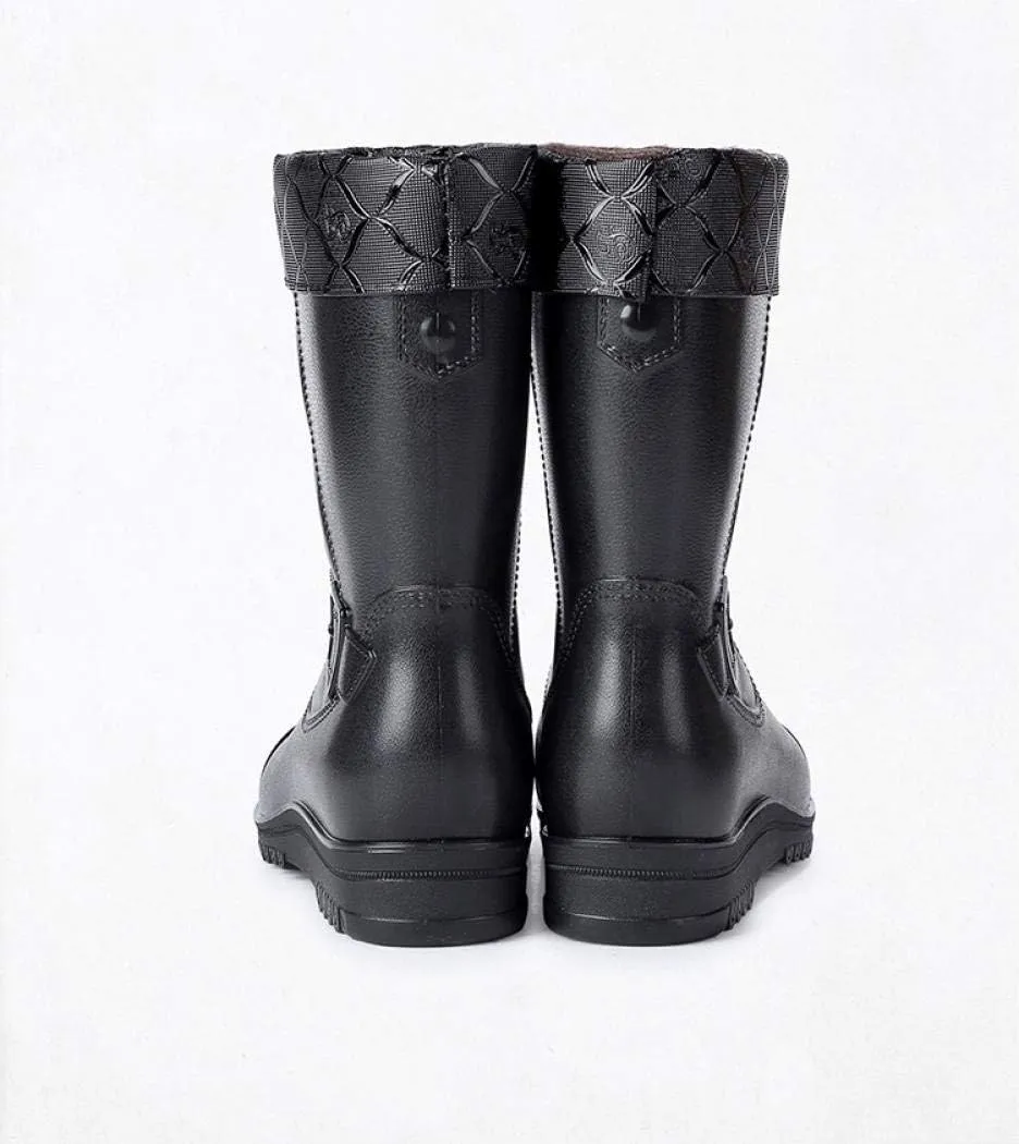Mens Rain Boots Slip On Non-Slip Rubber Waterproof Ankle Boots Rain Shoes