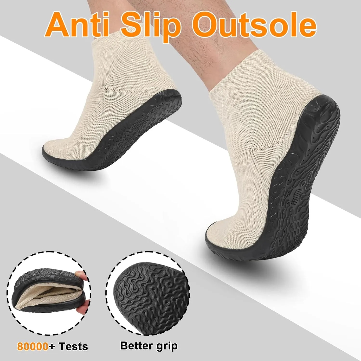 Minimalist Barefoot Sock Shoes for Women Men with Multi Purpose & Ultra Portable & Non Slip Sole