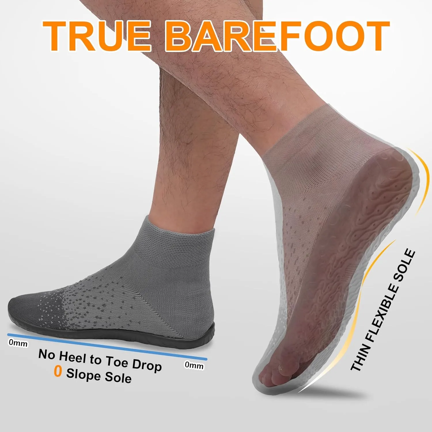 Minimalist Barefoot Sock Shoes for Women Men with Multi Purpose & Ultra Portable & Non Slip Sole