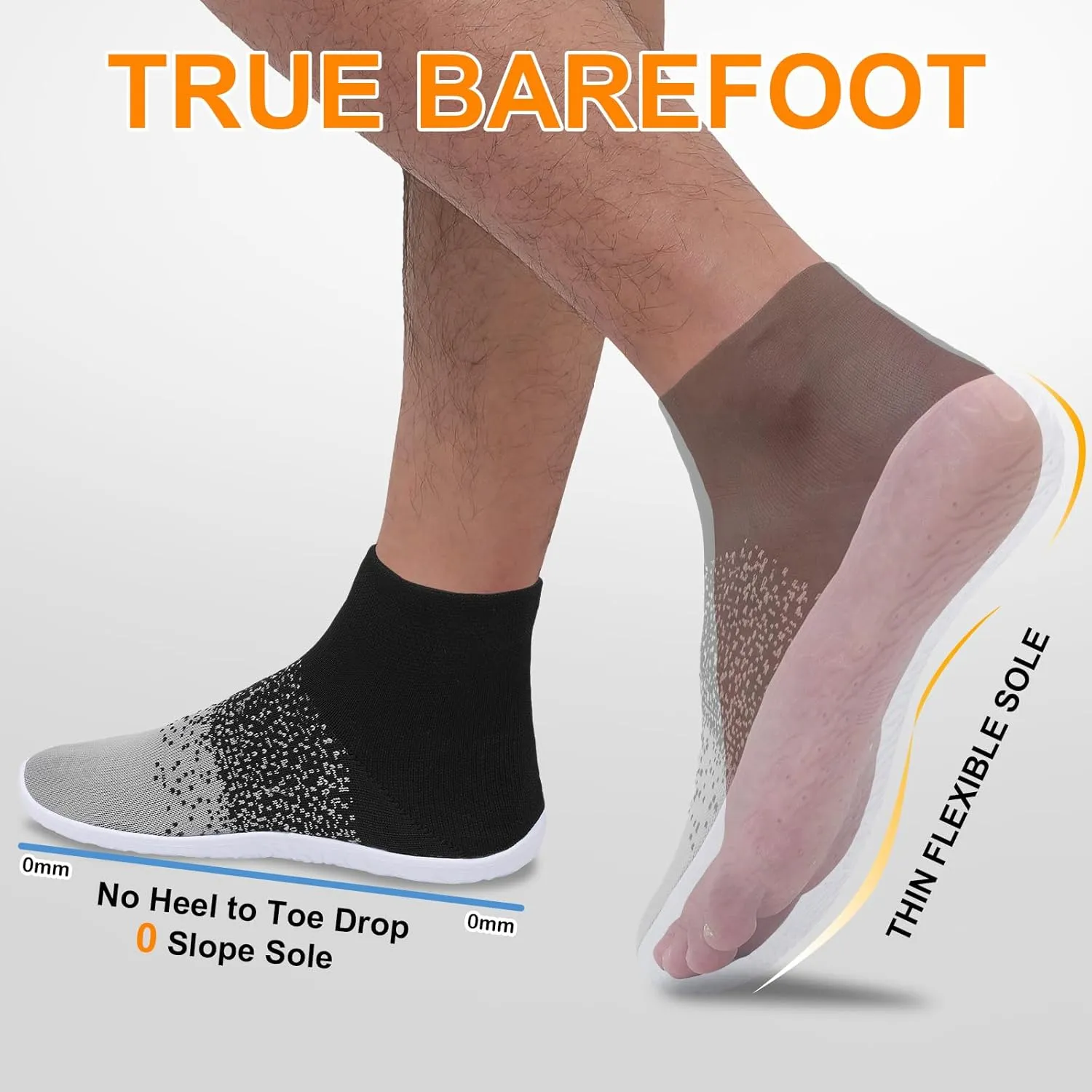 Minimalist Barefoot Sock Shoes for Women Men with Multi Purpose & Ultra Portable & Non Slip Sole