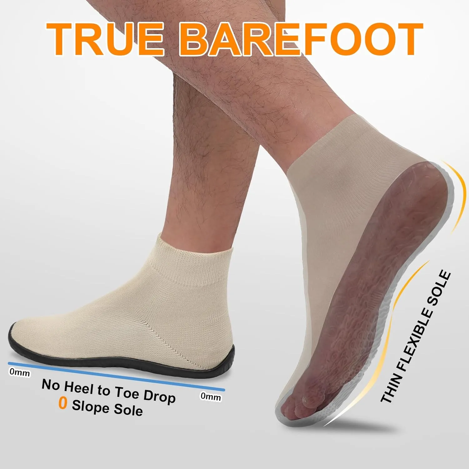 Minimalist Barefoot Sock Shoes for Women Men with Multi Purpose & Ultra Portable & Non Slip Sole