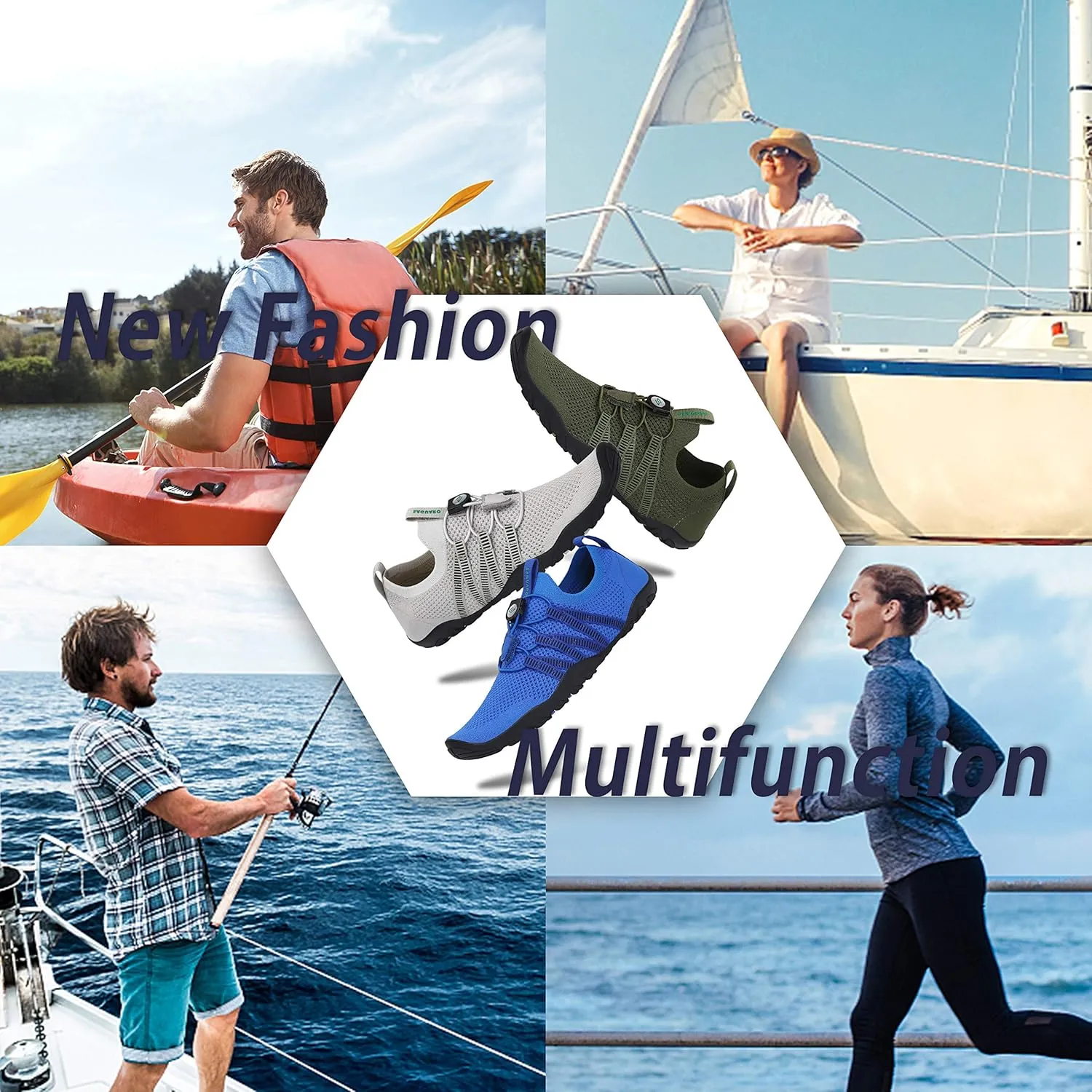 Mishansha Water Shoes for Women Men Barefoot Beach Shoe Quick Dry Aqua Swim Socks for Surfing Yoga Size 4.5-15 Women/3-13.5 Men