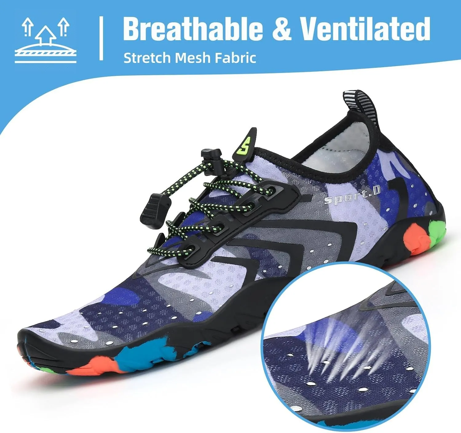 Mishansha Water Shoes for Women Men Barefoot Beach Shoe Quick Dry Aqua Swim Socks for Surfing Yoga Size 4.5-15 Women/3-13.5 Men