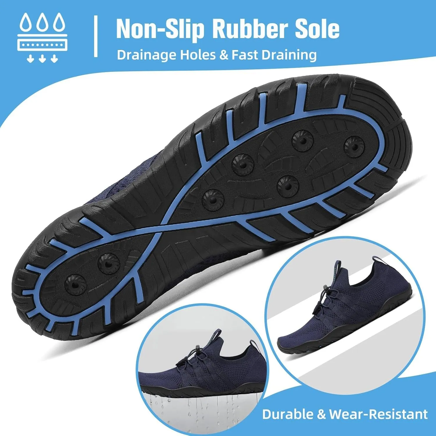Mishansha Water Shoes for Women Men Barefoot Beach Shoe Quick Dry Aqua Swim Socks for Surfing Yoga Size 4.5-15 Women/3-13.5 Men