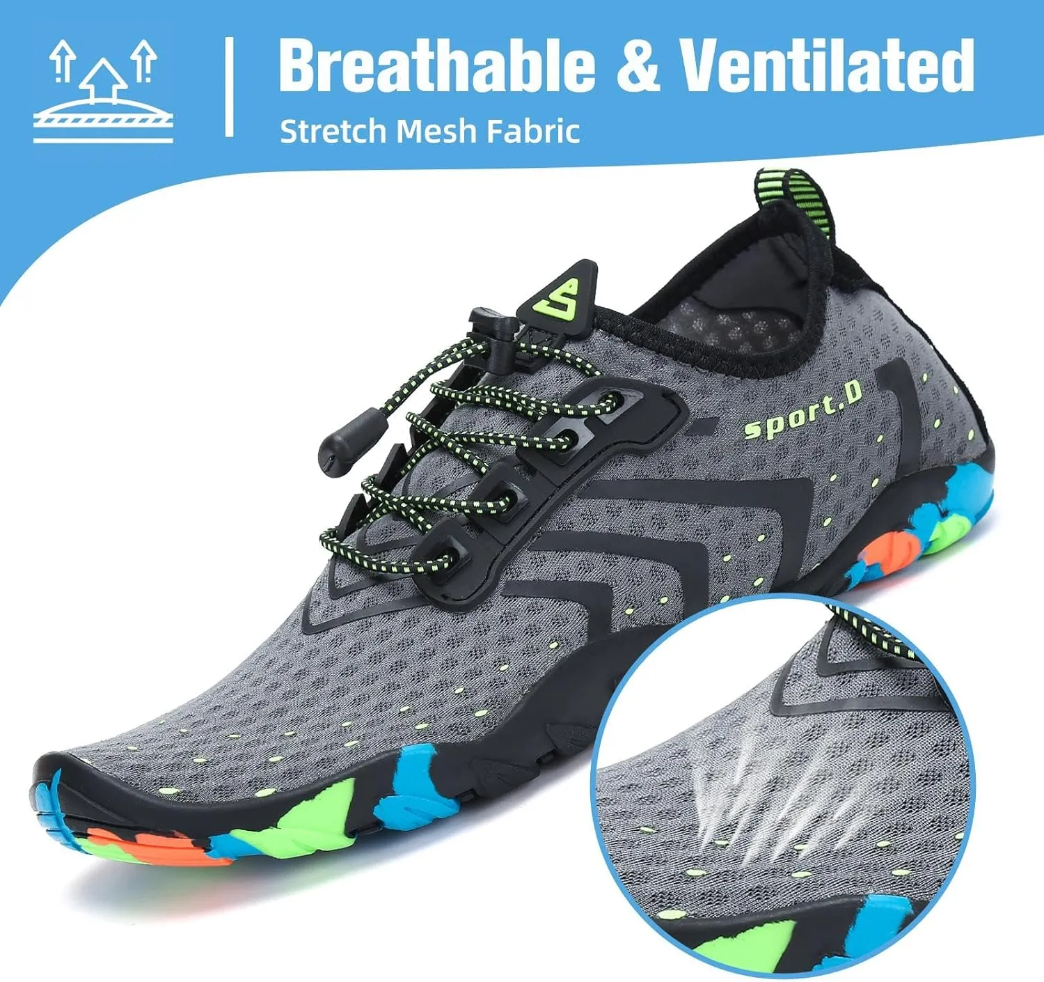 Mishansha Water Shoes for Women Men Barefoot Beach Shoe Quick Dry Aqua Swim Socks for Surfing Yoga Size 4.5-15 Women/3-13.5 Men