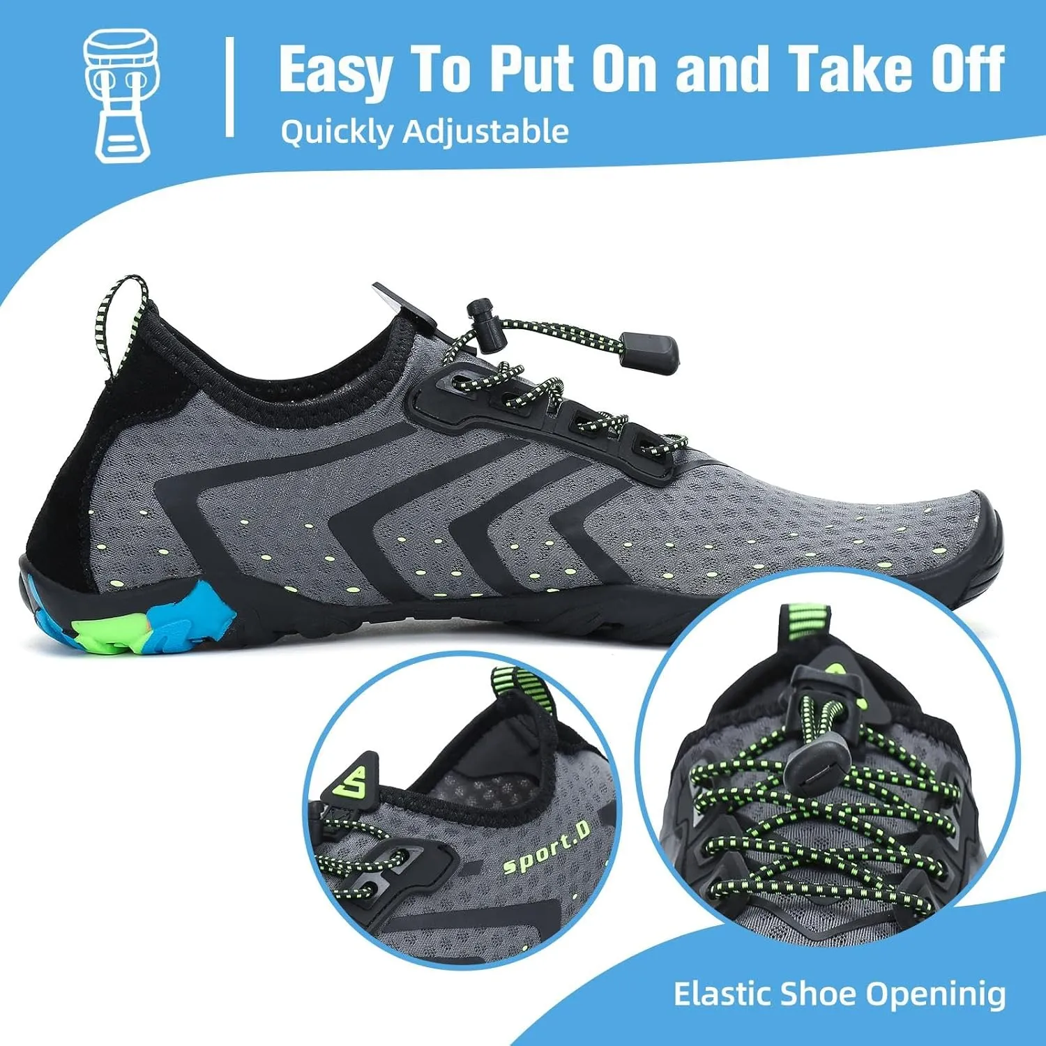 Mishansha Water Shoes for Women Men Barefoot Beach Shoe Quick Dry Aqua Swim Socks for Surfing Yoga Size 4.5-15 Women/3-13.5 Men