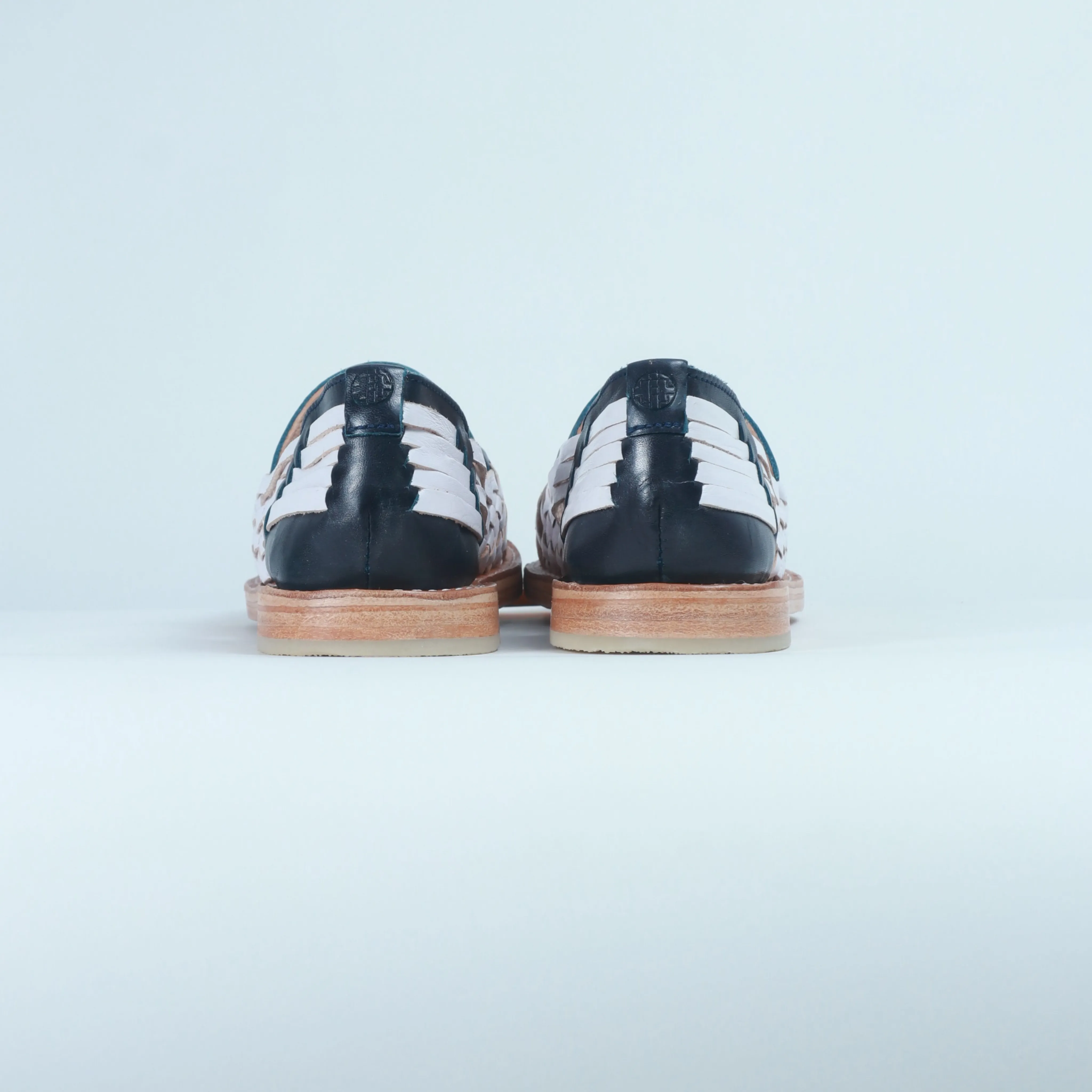 Navy and White Leather Sebastian Loafer