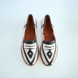 Navy and White Leather Sebastian Loafer