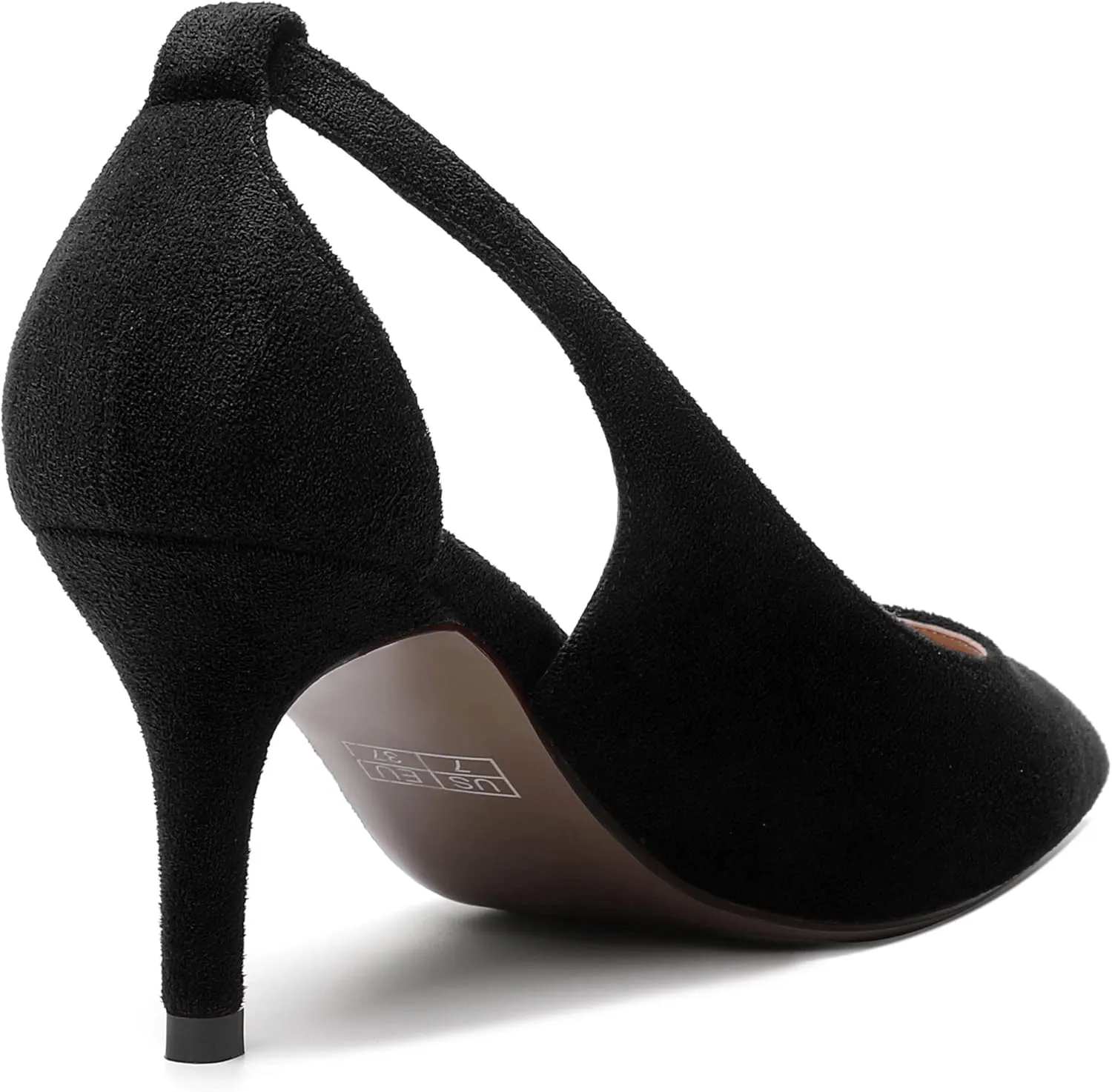 NUMALEO Womens Pointed Toe Slip On Solid Dress Suede Wedding Kitten Mid Heel Pumps Shoes 2.5 Inch
