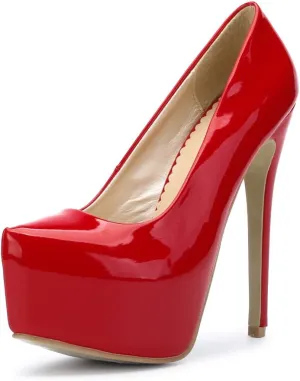 OCHENTA Women's Hidden Platform Stiletto High Heels Slip On Pumps