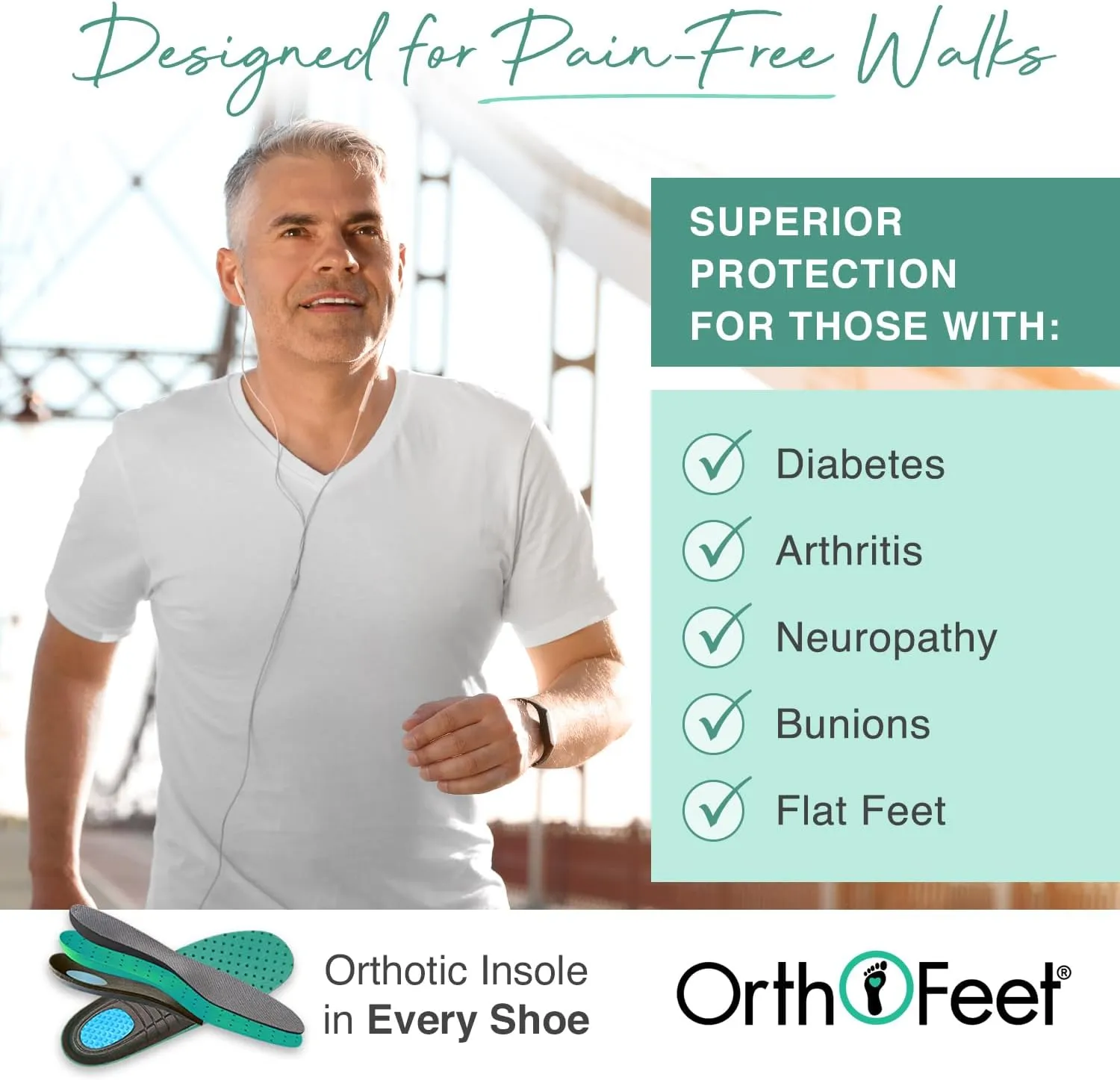 Orthofeet Men's Orthopedic Hands-Free Tilos Slip-On Sneakers
