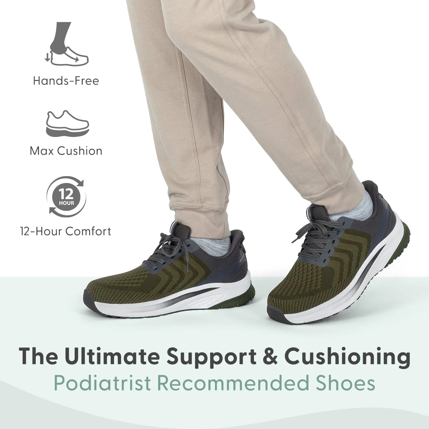 Orthofeet Men's Orthopedic Hands-Free Tilos Slip-On Sneakers