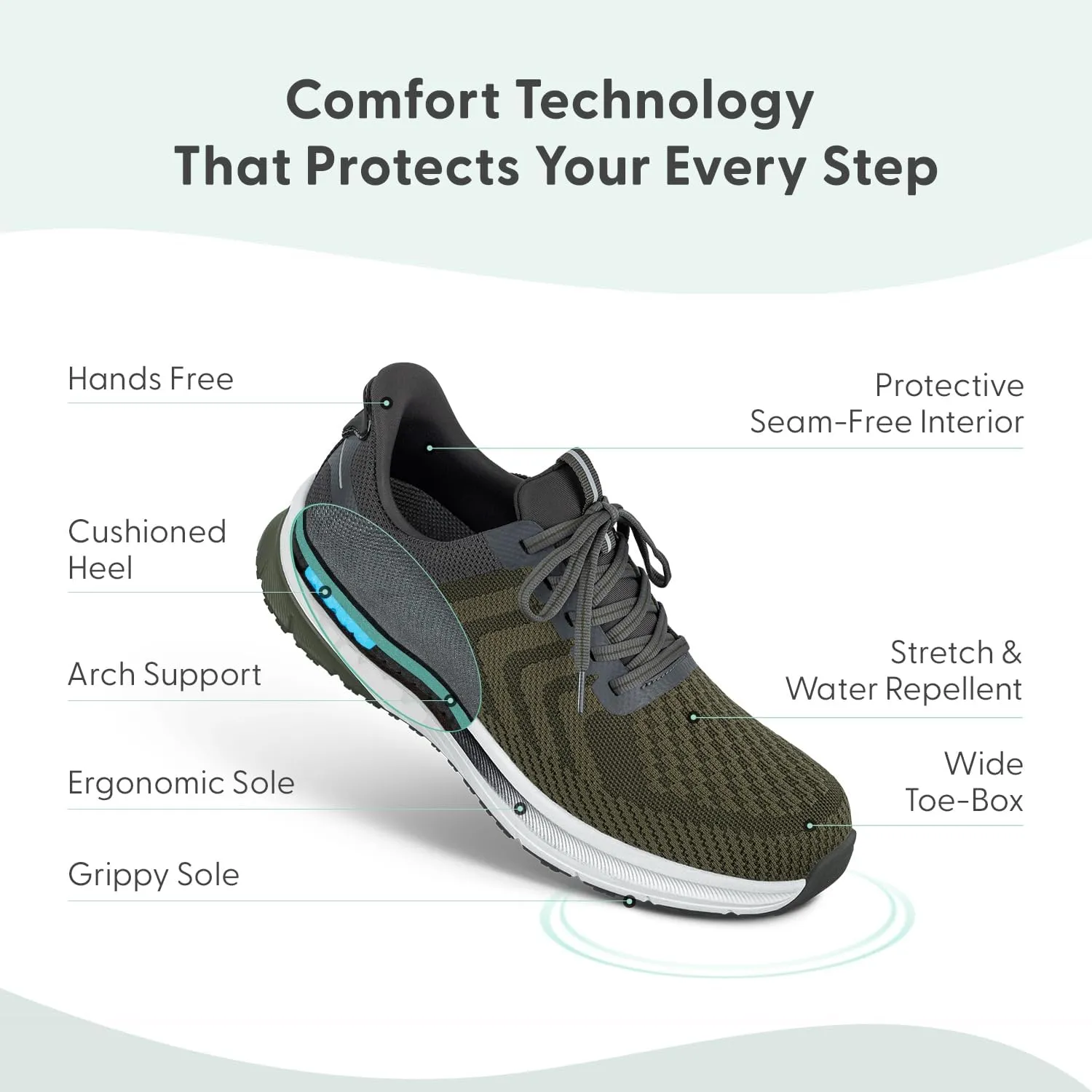 Orthofeet Men's Orthopedic Hands-Free Tilos Slip-On Sneakers