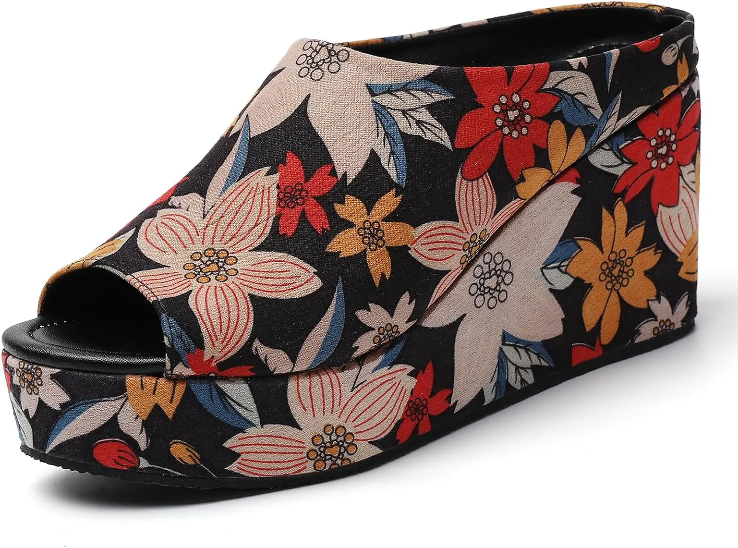 Orthopedic Wedge Sandals Women - Walking Shoes Leather Wedge Slides for Women Dressy Platform - Comfortable & Lightweight Fashion Casual Heels
