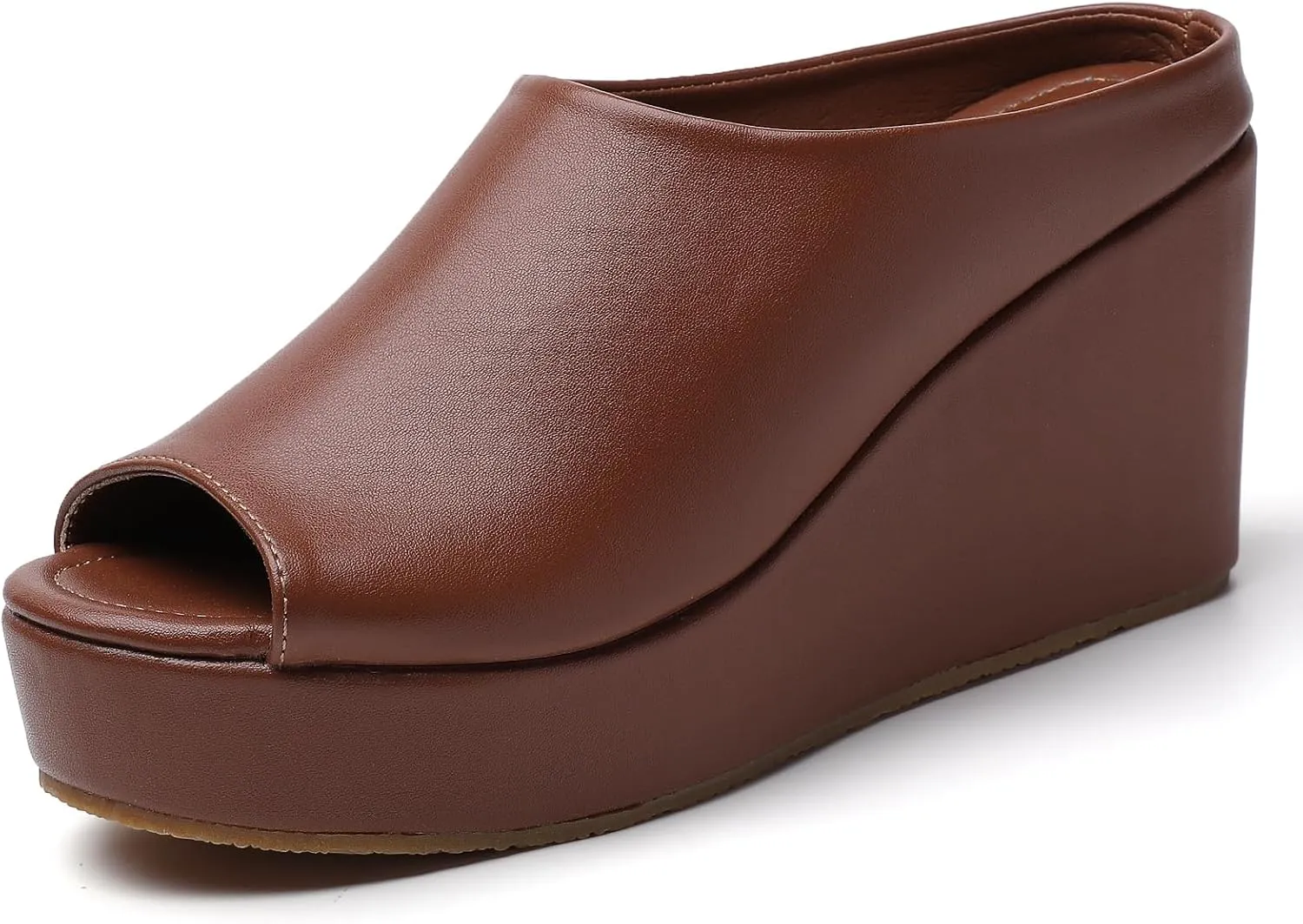 Orthopedic Wedge Sandals Women - Walking Shoes Leather Wedge Slides for Women Dressy Platform - Comfortable & Lightweight Fashion Casual Heels
