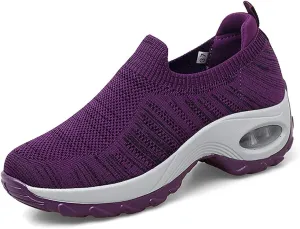 Orthoture Women's Shoes,Air Cushion Slip On Walking Shoes,Arch Support Comfort Breathable Mesh Orthopedic Platform Sneakers