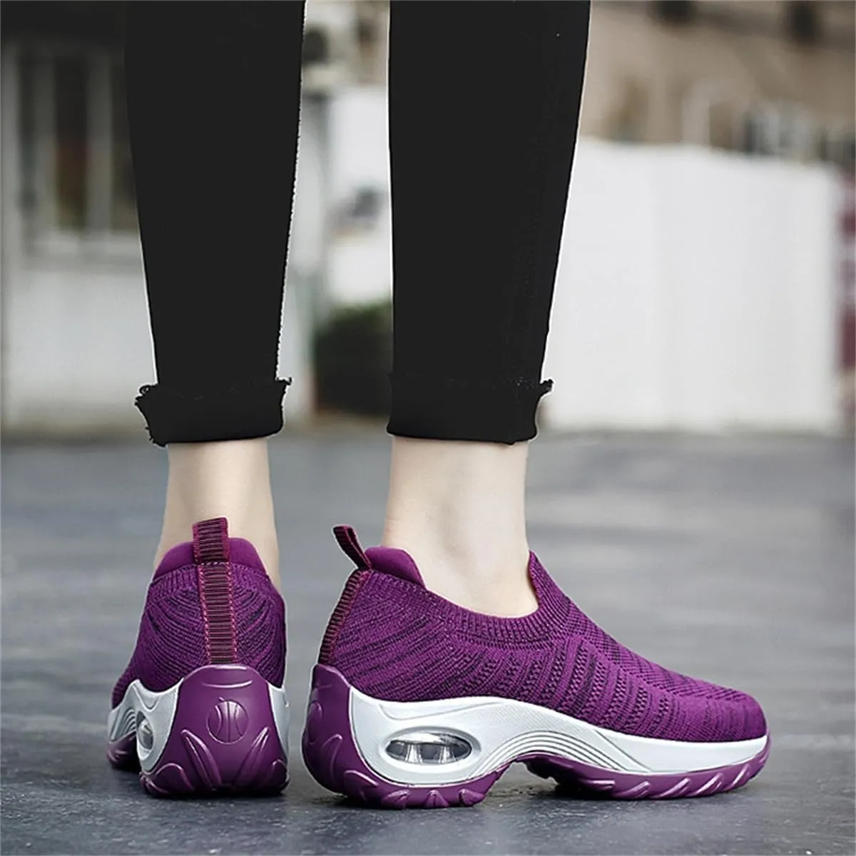 Orthoture Women's Shoes,Air Cushion Slip On Walking Shoes,Arch Support Comfort Breathable Mesh Orthopedic Platform Sneakers