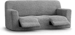 PAULATO BY GA.I.CO. Recliner Sofa Cover - Reclining Couch Slipcover - Soft Fabric Slipcover - 1-Piece Form Fit Stretch Furniture Protector - Microfibra Collection - Ash (Couch Cover)