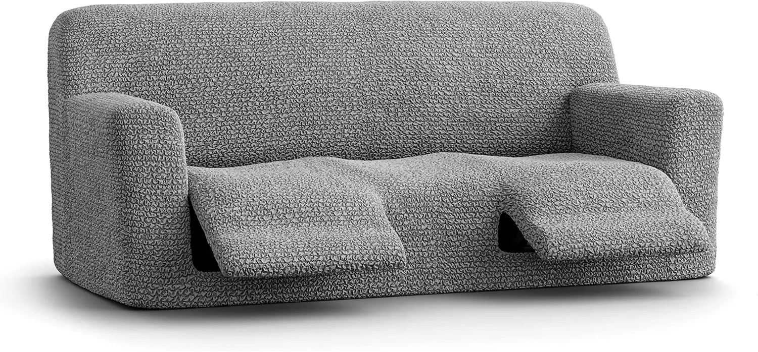 PAULATO BY GA.I.CO. Recliner Sofa Cover - Reclining Couch Slipcover - Soft Fabric Slipcover - 1-Piece Form Fit Stretch Furniture Protector - Microfibra Collection - Ash (Couch Cover)