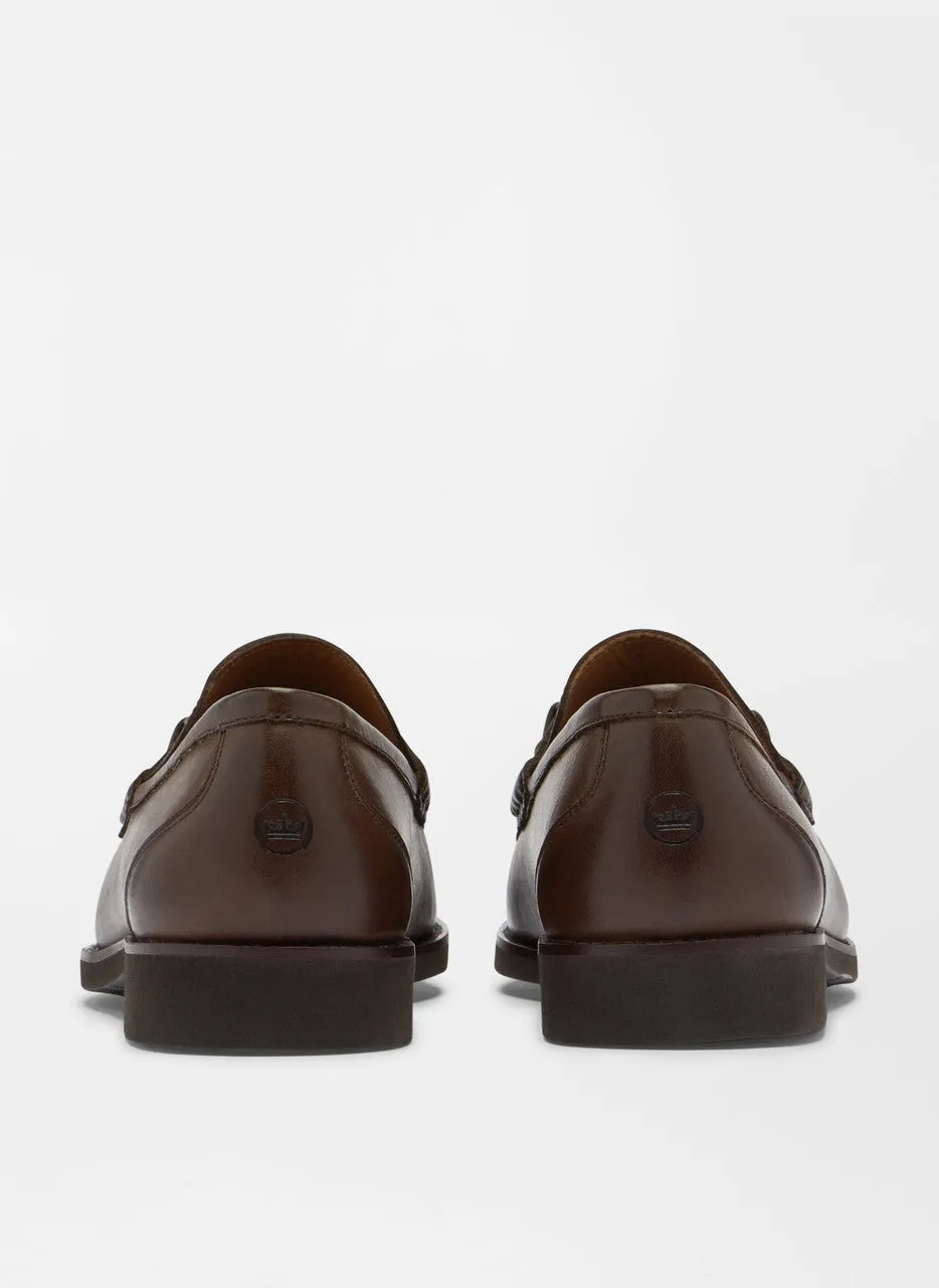 Peter Millar Leather Bit Loafer: Brown