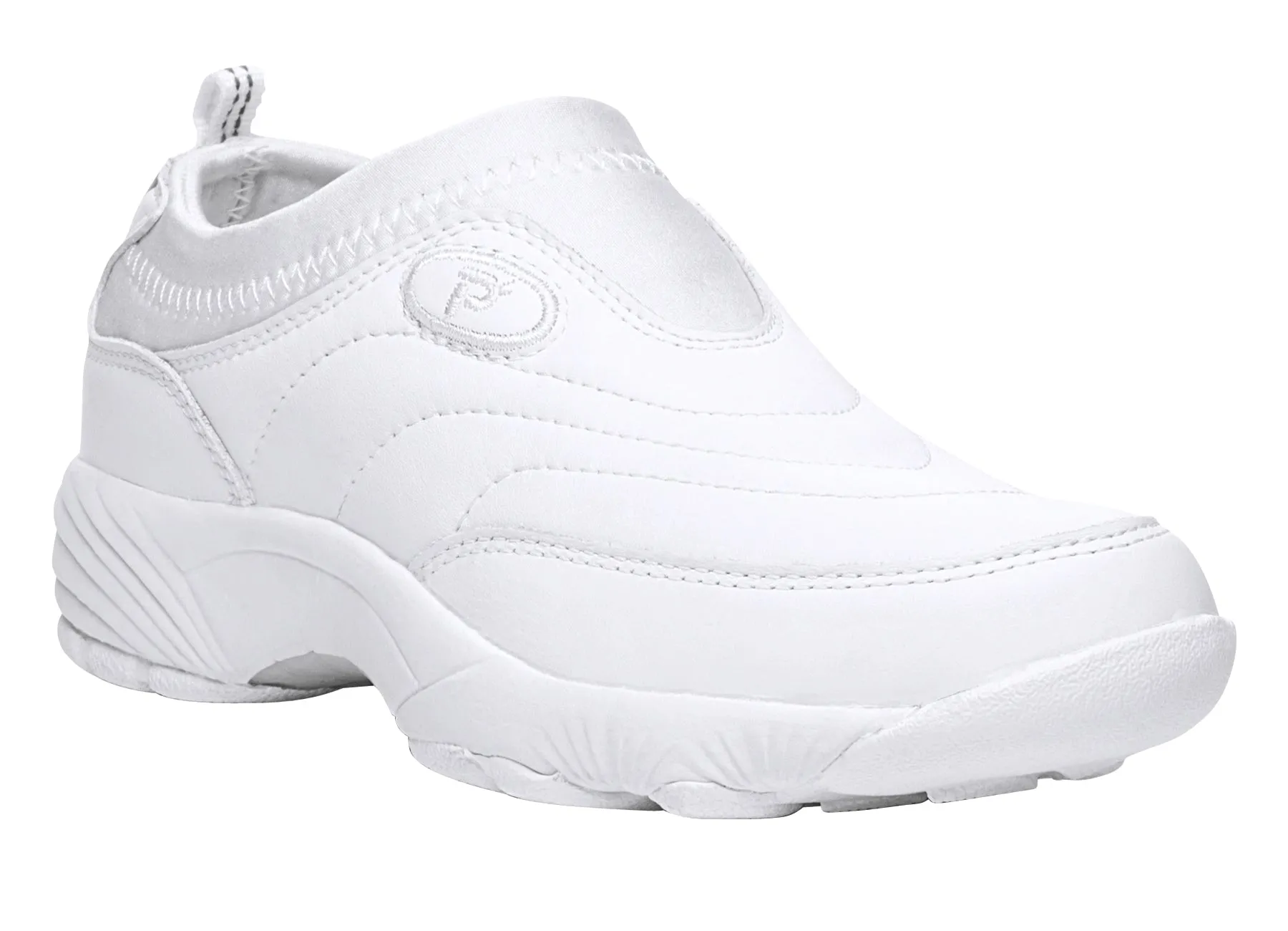 Propet Women's Slip Resistant Shoe- Wash & Wear Slip on II W3851- White