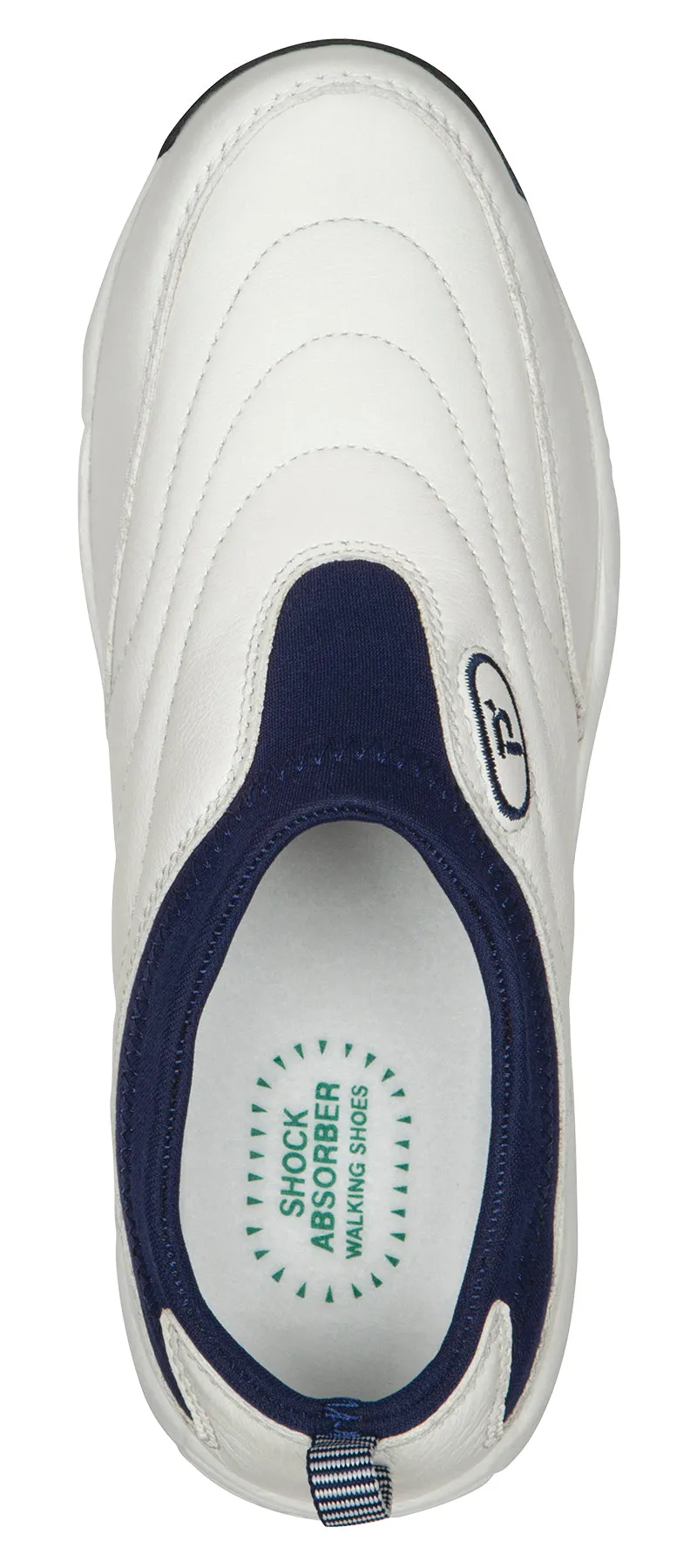 Propet Women's Slip Resistant Shoe - Wash & Wear Slip on II W3851- White/Navy