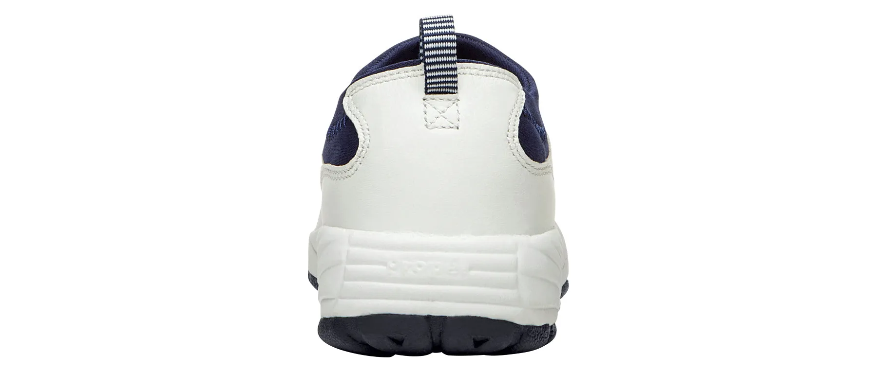 Propet Women's Slip Resistant Shoe - Wash & Wear Slip on II W3851- White/Navy