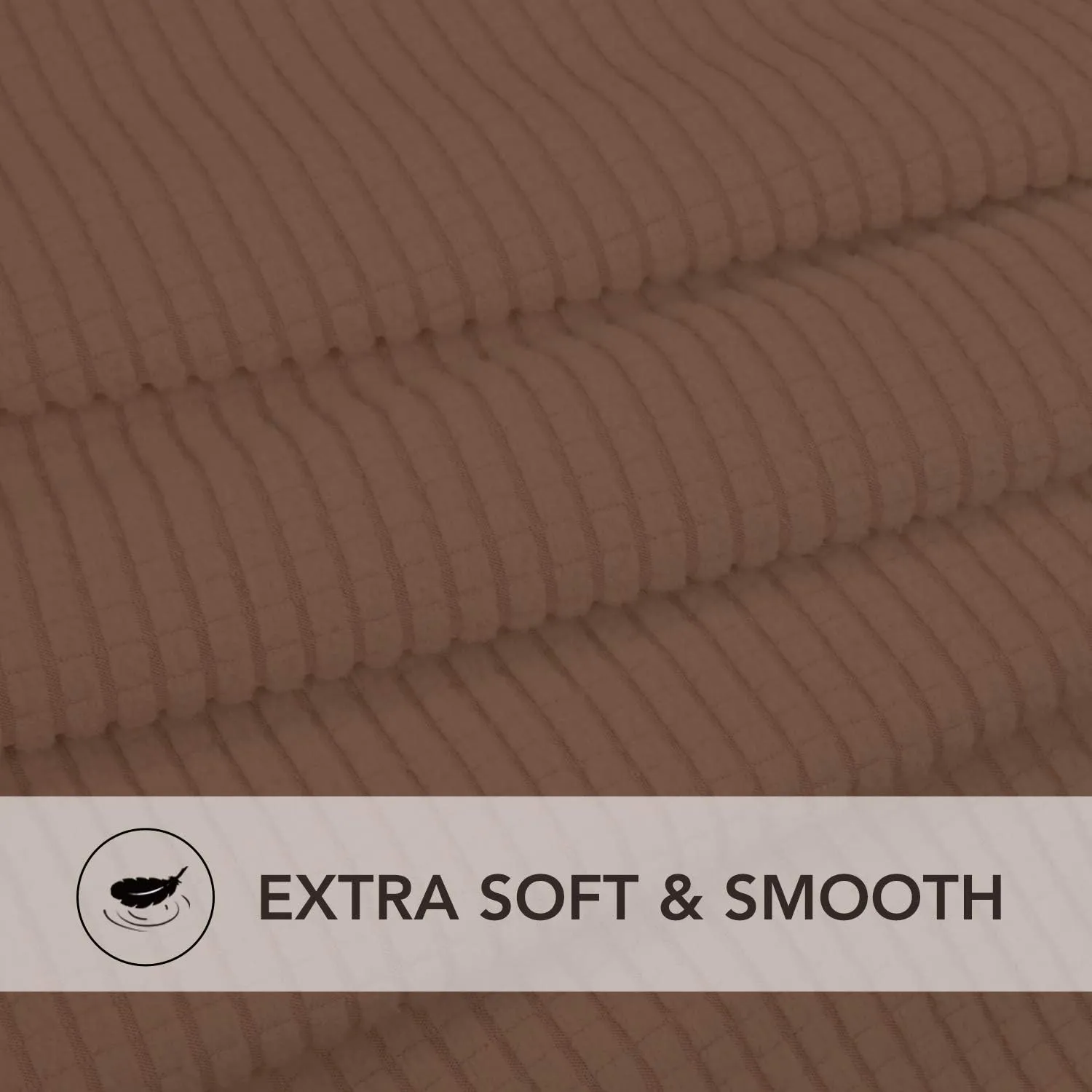 PureFit Stretch Sofa Slipcover – Spandex Jacquard Non Slip Soft Couch Sofa Cover, Washable Furniture Protector with Non Skid Foam and Elastic Bottom for Kids (Sofa, Brown)