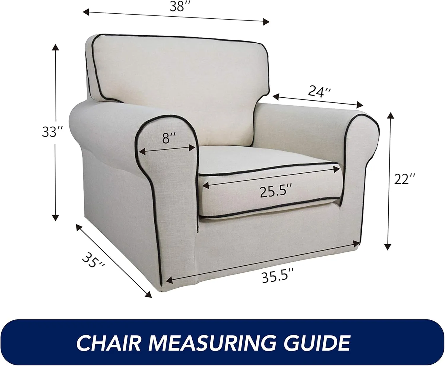 PureFit Super Stretch Chair Sofa Slipcover – Spandex Non Slip Soft Couch Sofa Cover, Washable Furniture Protector with Non Skid Foam and Elastic Bottom for Kids, Pets （Chair, Classic Blue）