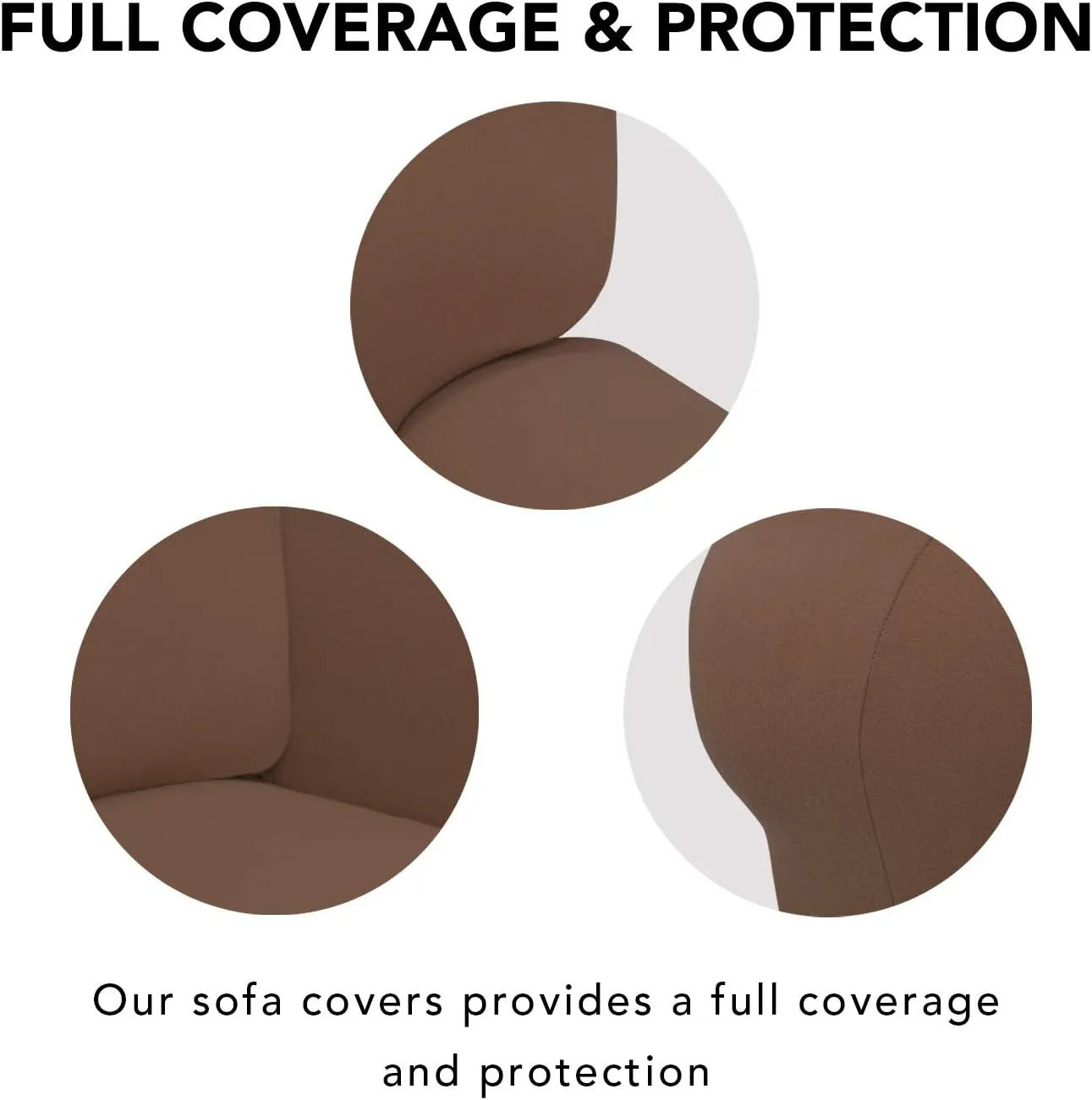 PureFit Super Stretch Sofa Slipcover – Spandex Non Slip Soft Couch Sofa Cover, Washable Furniture Protector with Non Skid Foam and Elastic Bottom for Kids, Pets （Sofa, Brown）