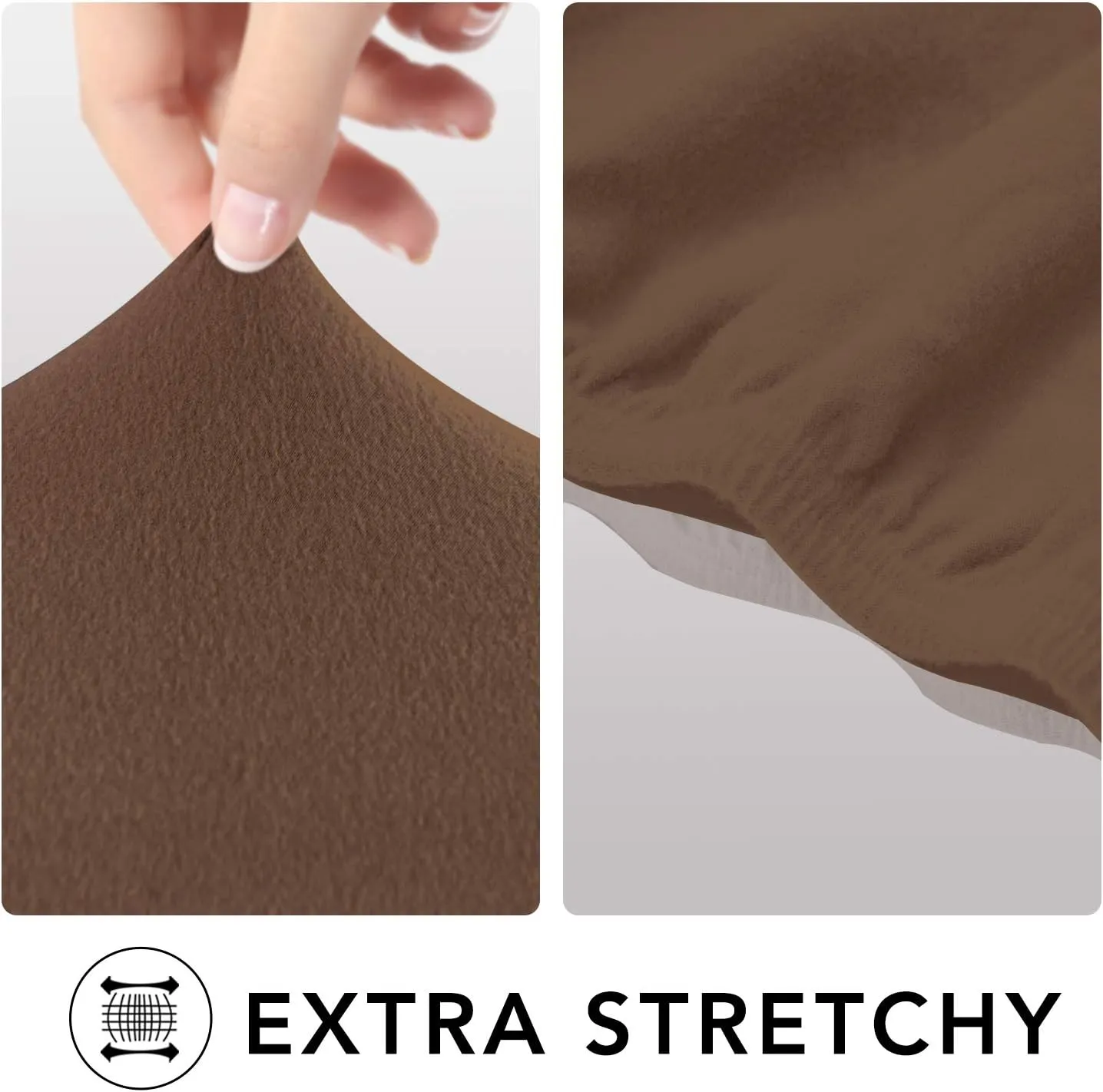 PureFit Super Stretch Sofa Slipcover – Spandex Non Slip Soft Couch Sofa Cover, Washable Furniture Protector with Non Skid Foam and Elastic Bottom for Kids, Pets （Sofa, Brown）