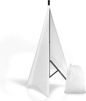 Pyle Universal Tripod Scrim-Double Sided DJ Speaker/Light Skirt Cover w/Straps, Bag, Made from Stretchable Lycra Spandex, Fit Stands Up to 75” x 43 PSCRIMW2 (White)
