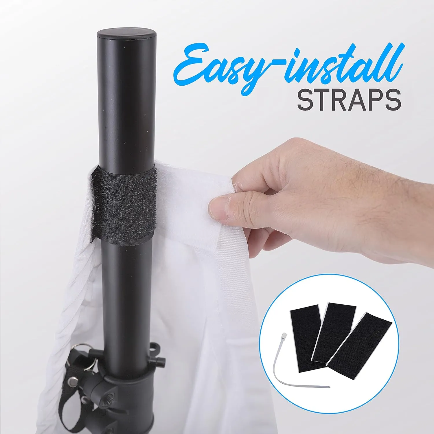 Pyle Universal Tripod Scrim-Double Sided DJ Speaker/Light Skirt Cover w/Straps, Bag, Made from Stretchable Lycra Spandex, Fit Stands Up to 75” x 43 PSCRIMW2 (White)