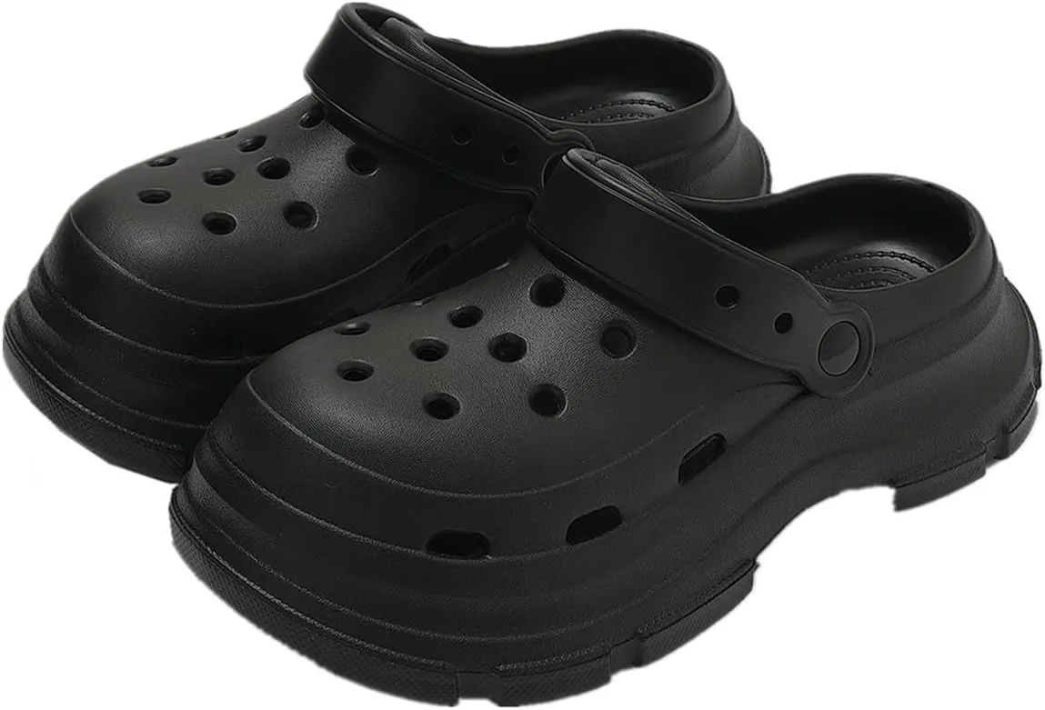 QMFUR Womens Garden Platform Clogs Shoes with Arch Support Comfort Slip-on Sandals Classic Clog