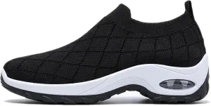 Rayootd Orthopedic Shoes for Women, Ergonomic Pain Relief Shoe, Women's Knitted Woven Low Top Walking Mesh Air Cushion Sock Sneakers Slip On