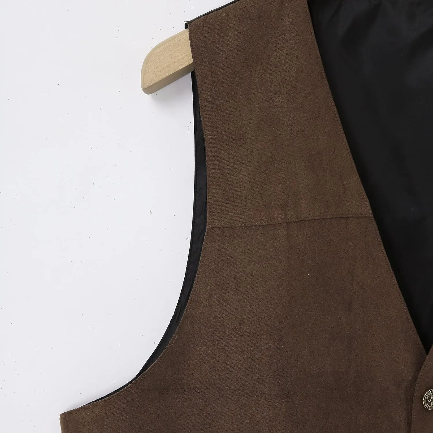 Red Vest For Men Plays Suede Retro V Neck Solid Color Pocket Button Leather Vest Jacket Vest Men'S Outerwear Vests