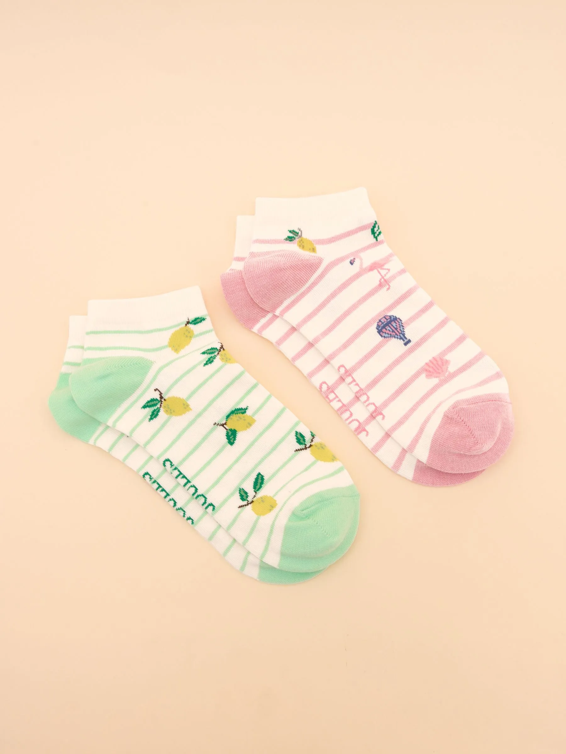Rilla Lemon Yellow Pack of Two Trainer Socks