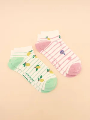 Rilla Lemon Yellow Pack of Two Trainer Socks