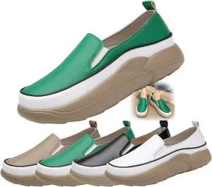 Round Toe Platform Casual Sneakers,Non-Slip Heighten Low Top Comfortable Walking Loafers Slip-On Casual Shoes Comfortable Retro Fashion Walking