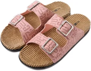 Roxoni Women's Fashion Cork Sole Double Buckle Indoor/Outdoor Sandal