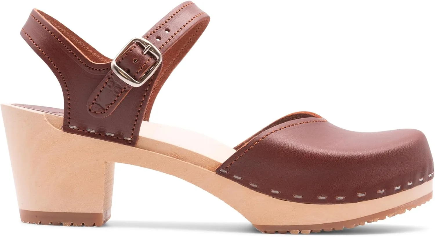 Sandgrens Handmade Swedish Wood Clogs for Women, High Heel Sandal | Victoria