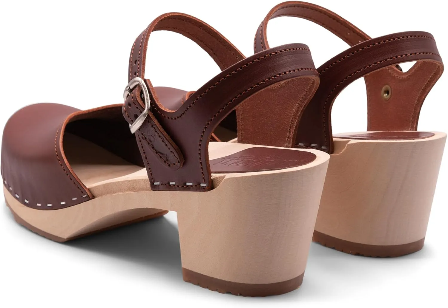 Sandgrens Handmade Swedish Wood Clogs for Women, High Heel Sandal | Victoria