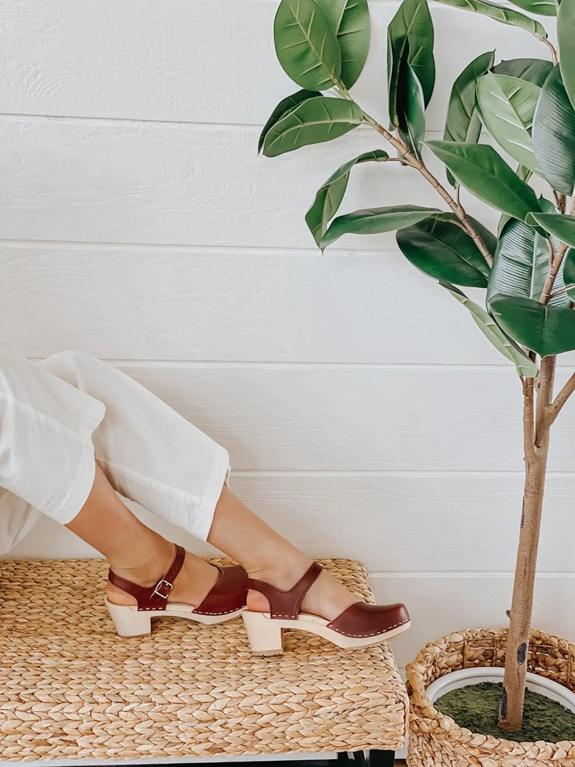 Sandgrens Handmade Swedish Wood Clogs for Women, High Heel Sandal | Victoria