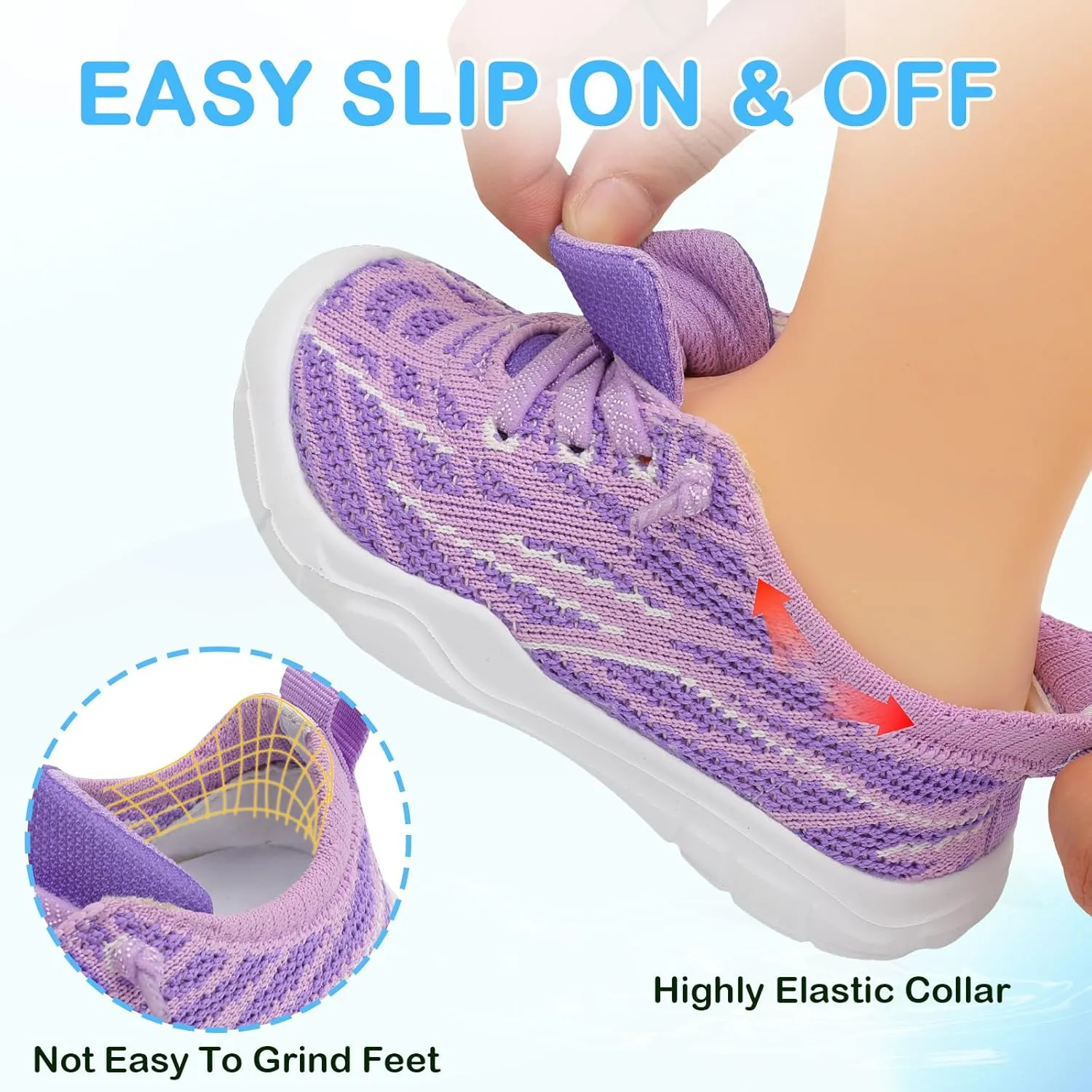Scurtain Toddler Shoes Girls Boys Barefoot Shoes Kids Sneakers Breatherble Slip on Shoes