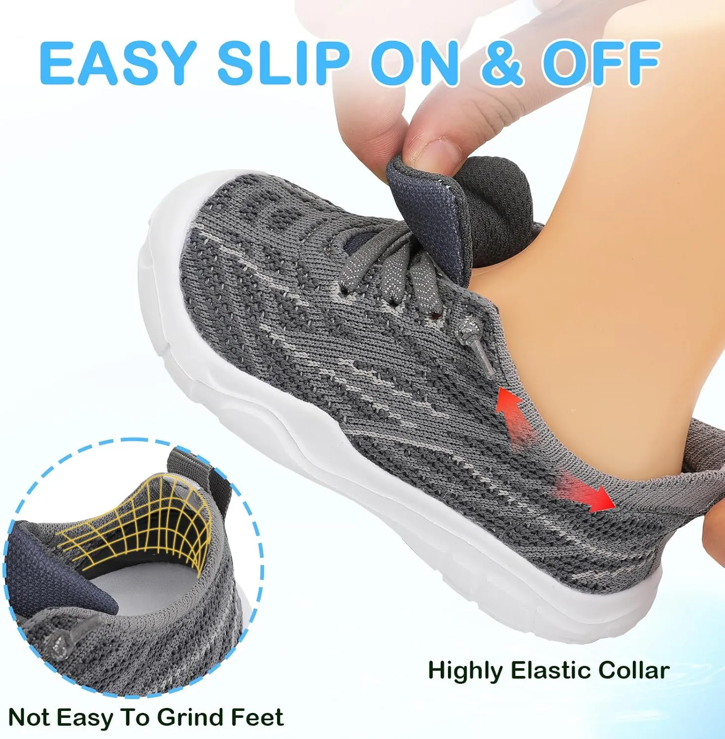 Scurtain Toddler Shoes Girls Boys Barefoot Shoes Kids Sneakers Breatherble Slip on Shoes
