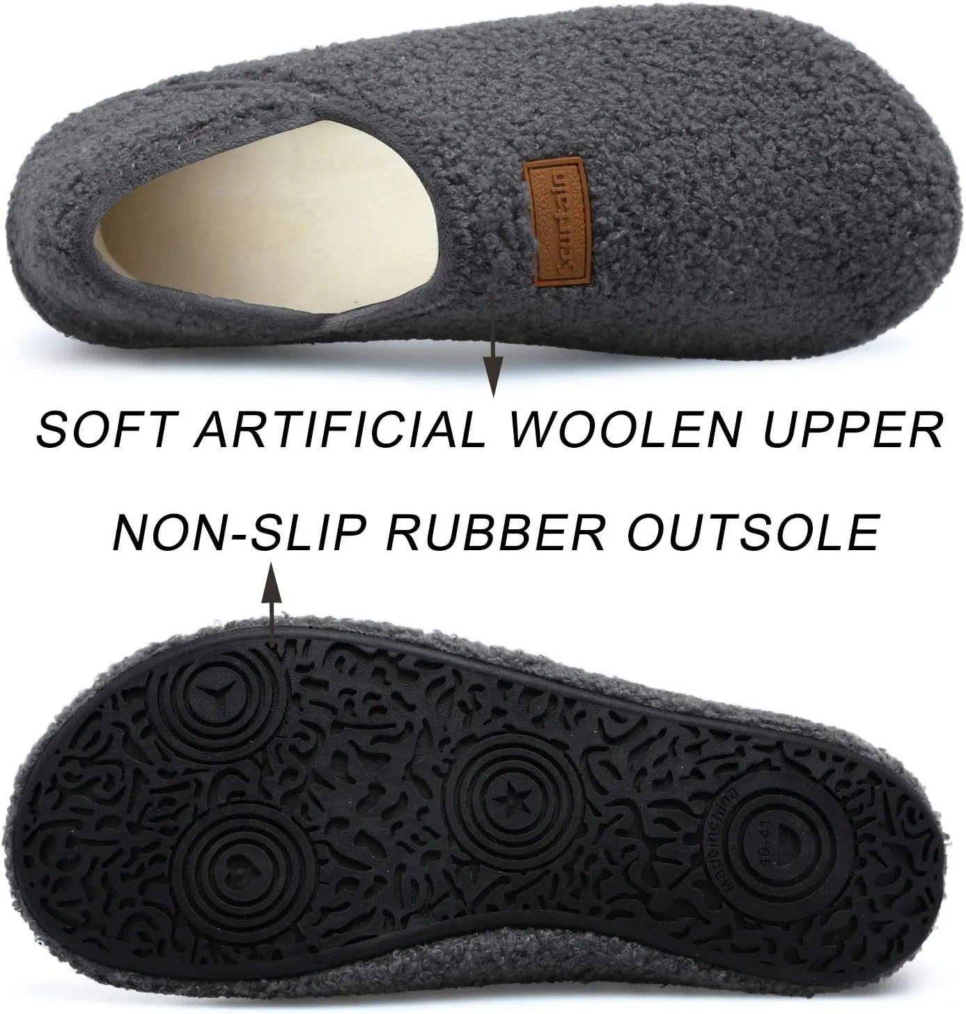 Scurtain Unisex Adults Rubber Sole Slippers